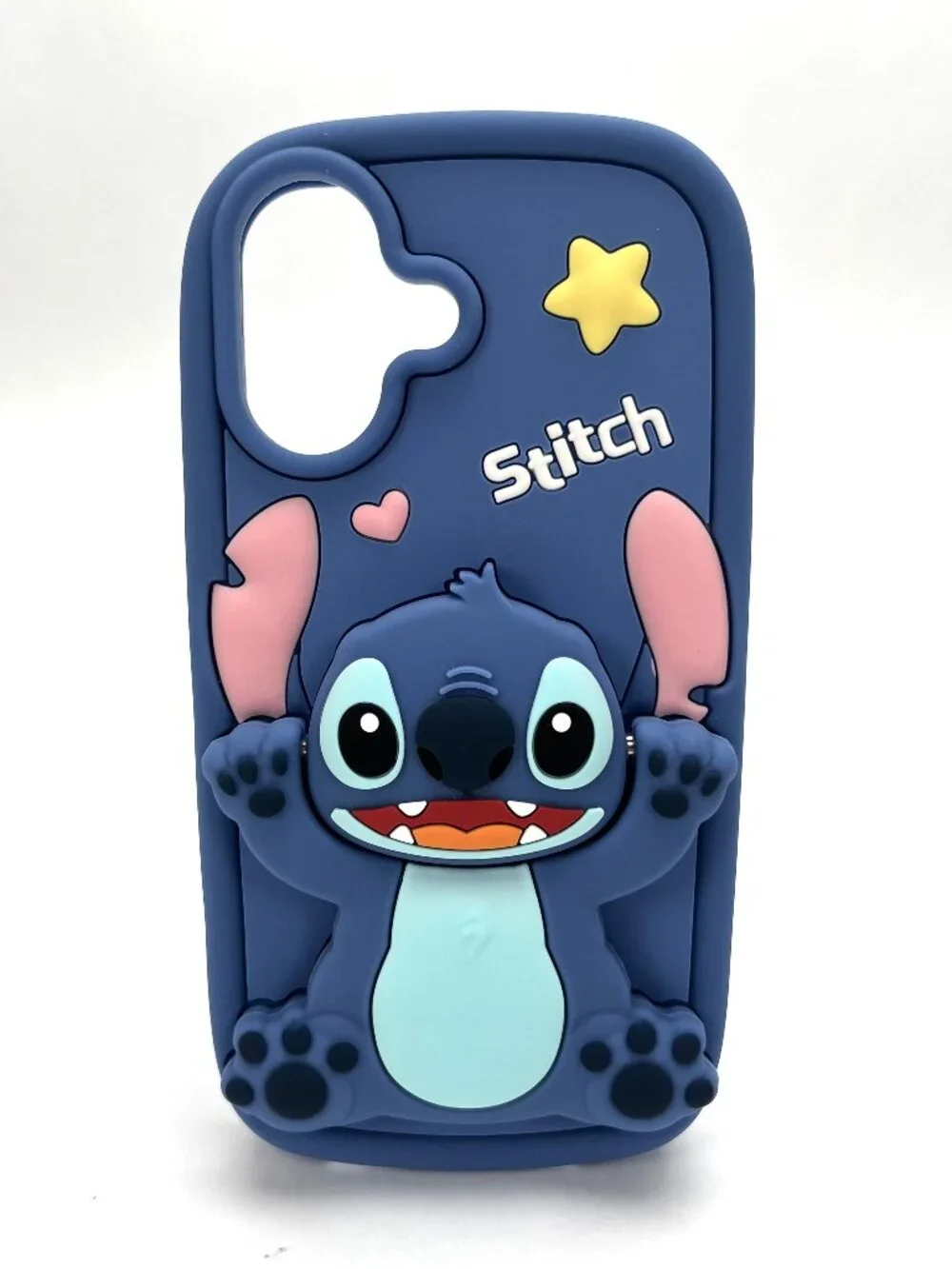 Lilo&Stitch Phone Case-iPhone 17 -Telescopic Stand&Mirror -3D Silicone Cover